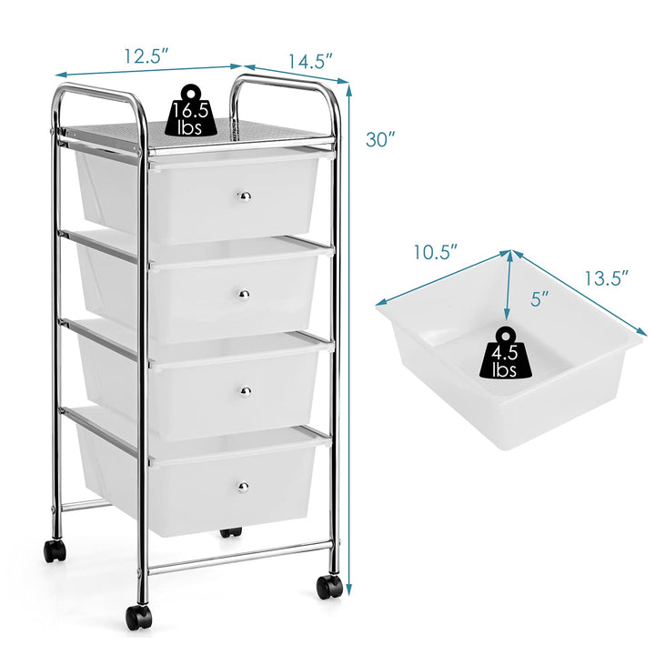 Giantex Rolling Cart with Drawers, Craft Organizer with Wheels
