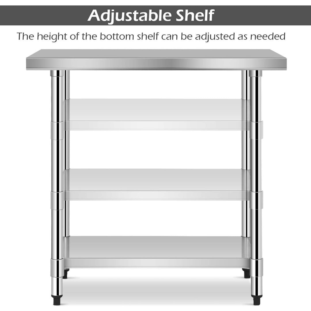 Giantex Food Prep Table, Commercial Kitchen Work Table w/ 4 Casters