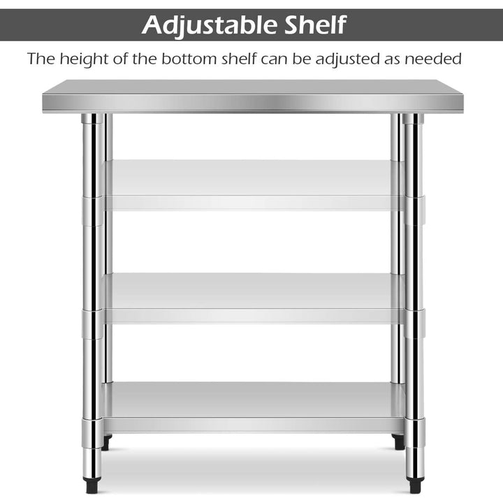Giantex Food Prep Table, Commercial Kitchen Work Table w/ 4 Casters