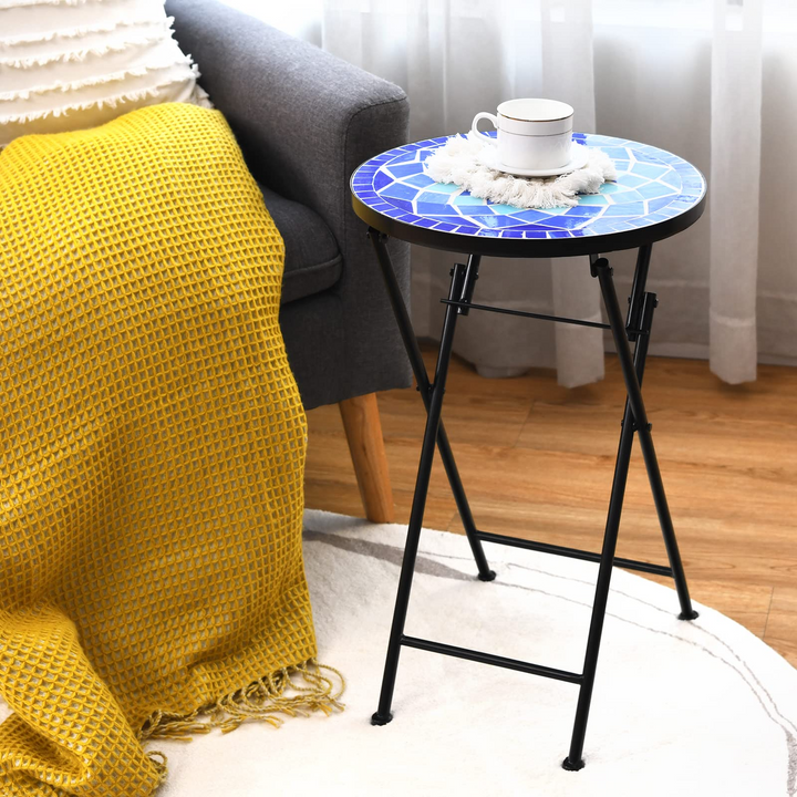Giantex Folding Mosaic Patio Table, 14&