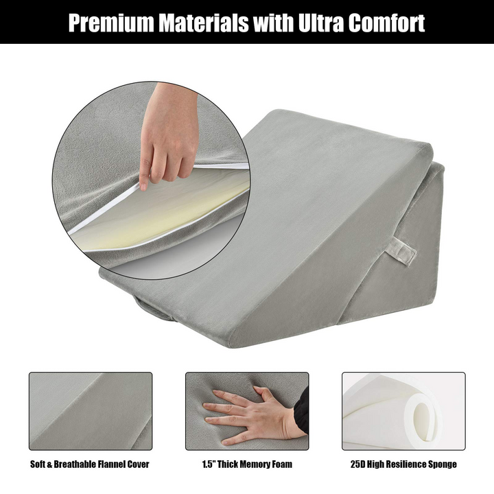 Giantex Bed Wedge Pillow, Adjustable 9&amp;12 Inch