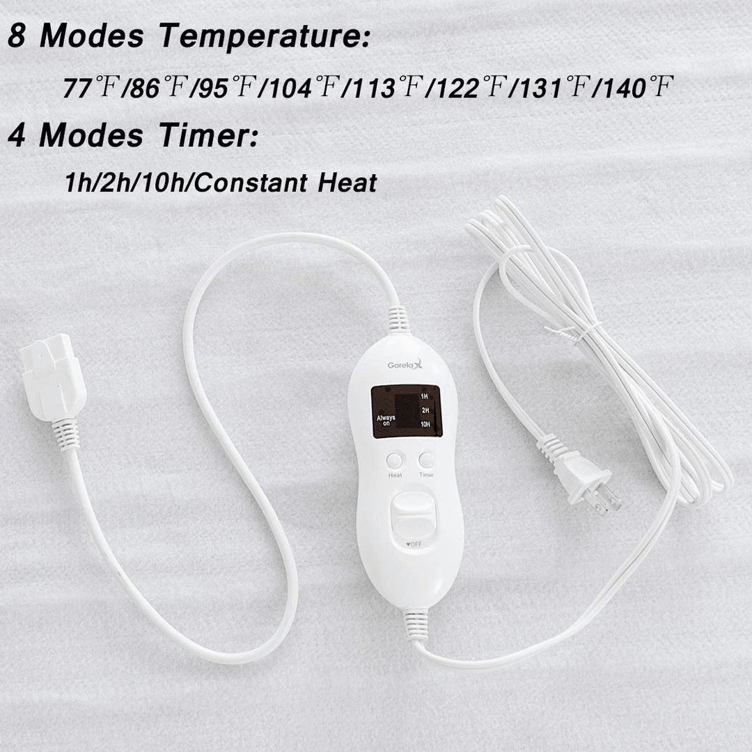 Giantex Heated Electric Mattress Pad w/ 8 Temperature Regulation (Twin/Full/Queen/King) - Giantexus