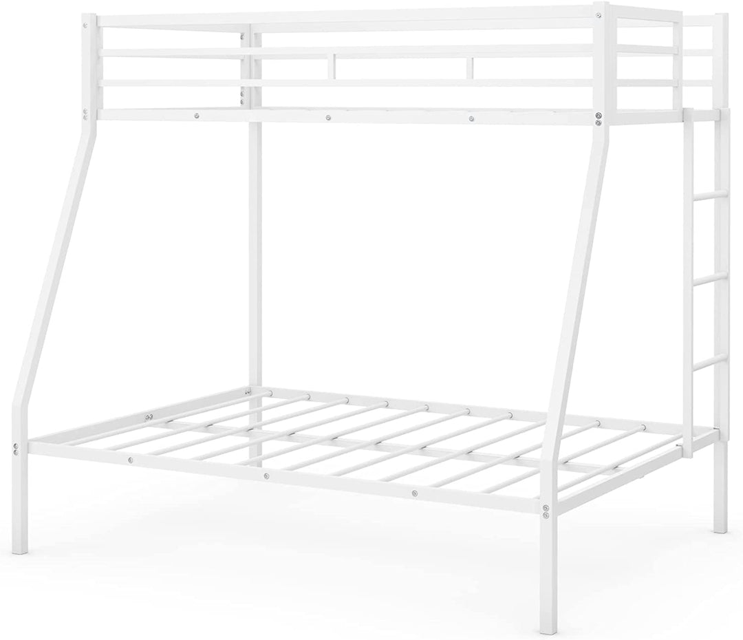 Giantex Metal Bunk Bed, Twin Over Full Size Bed w/ Removable Ladder &amp; Steel Slats Support