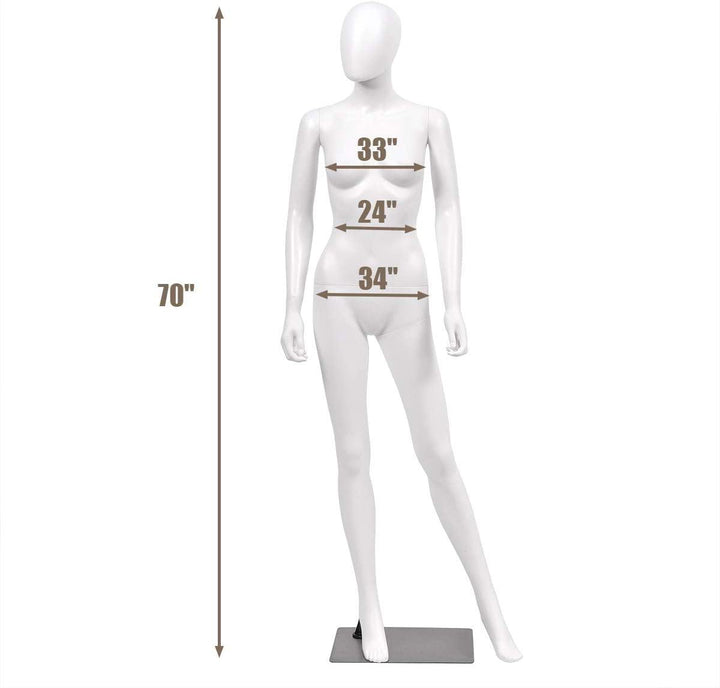 5.8 FT Female Mannequin Adjustable Detachable Manikin - Giantexus