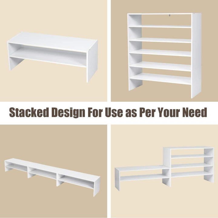 3-in-1 Shoe Rack, 5-Tier Shoe Organizer, Wood Storage Shelf for Shoes - Giantexus