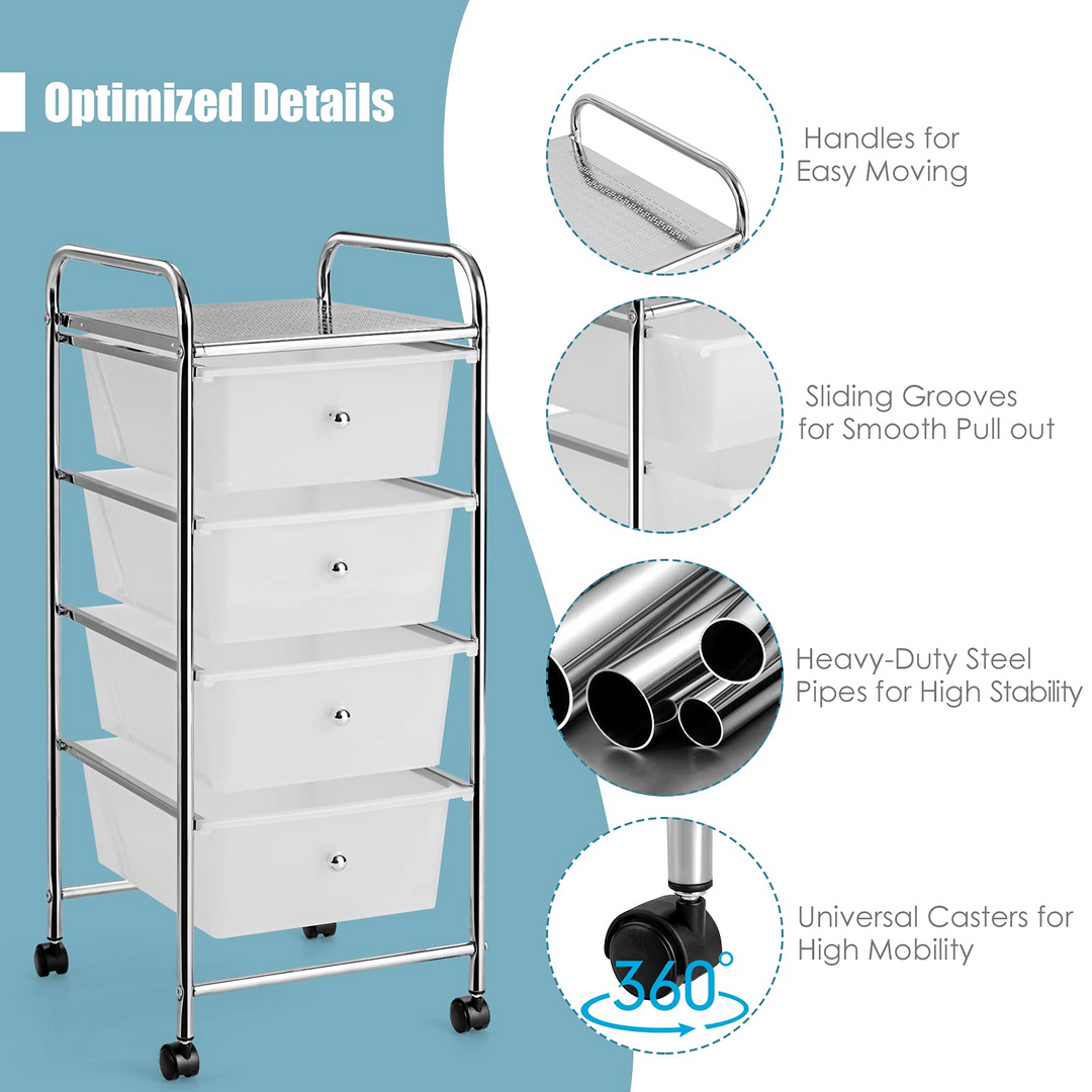 Giantex Rolling Cart with Drawers, Craft Organizer with Wheels
