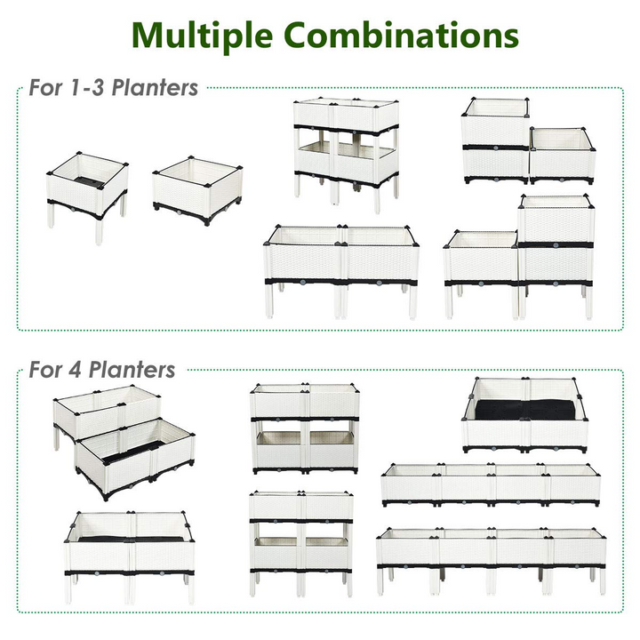 Set of 4 Raised Garden Bed Kits