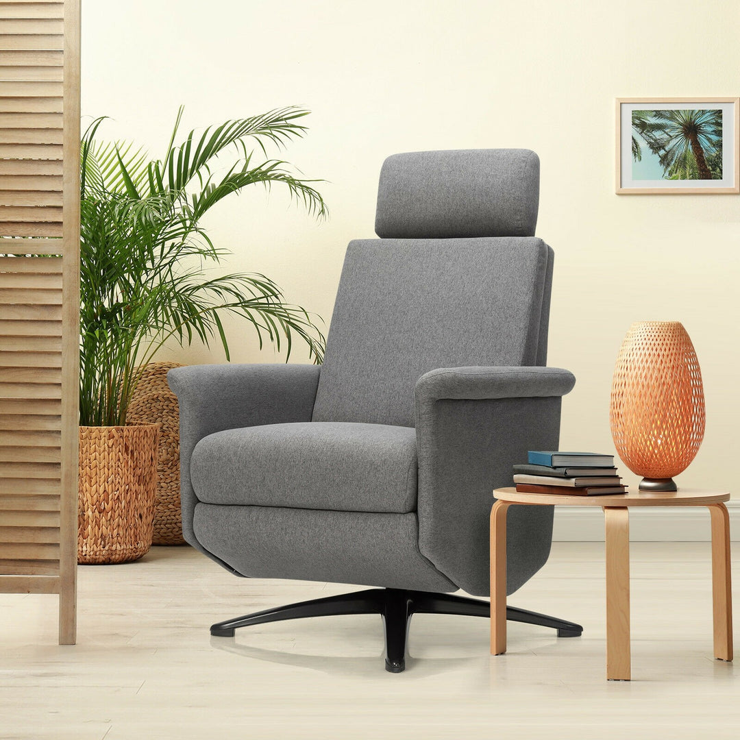 Recliner Chair with Vibration Massage, 360 Degree Swivel Reclining Sofa Chair, Adjustable Headrest &amp; Footrest