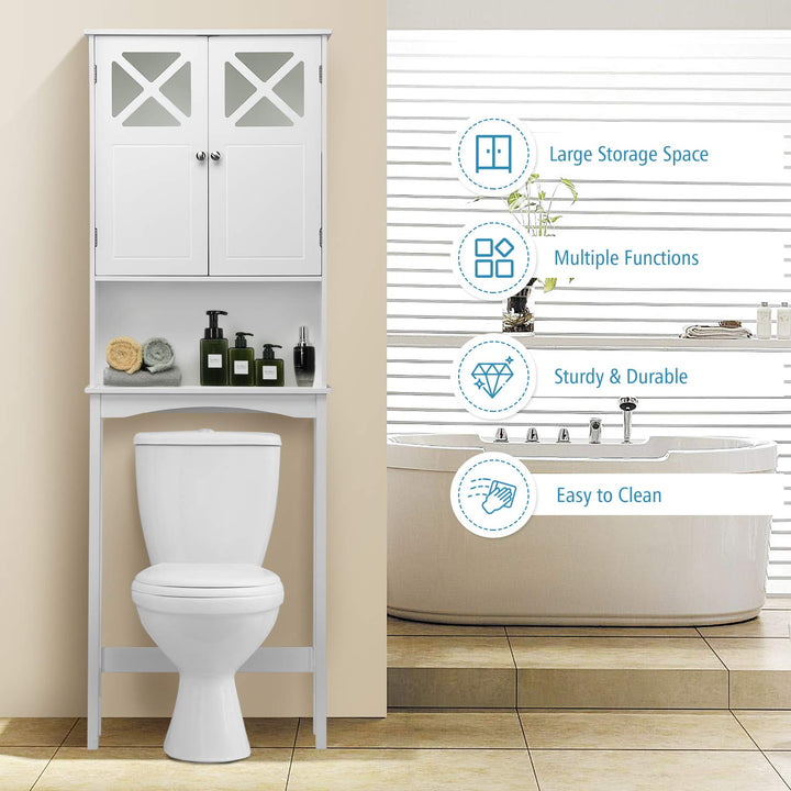 Over-The-Toilet Bathroom Space Saver with Adjustable Shelf