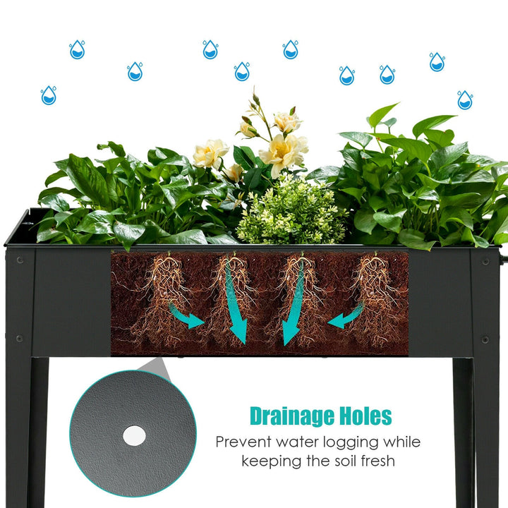Outdoor Raised Garden Bed on Wheels with Legs