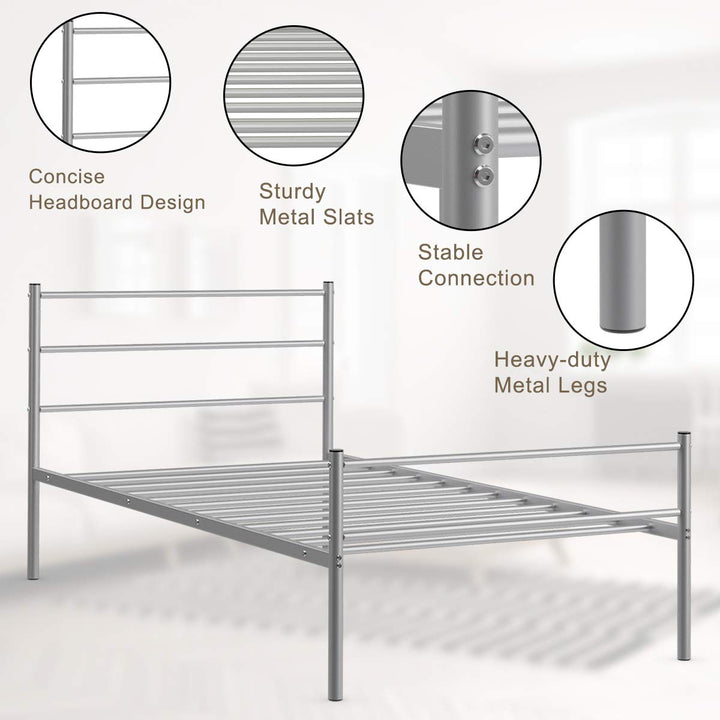 Giantex Twin Size Platform Bed with Headboard and Footboard