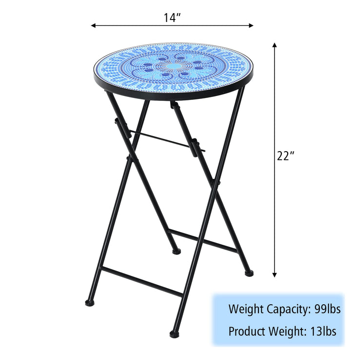 Giantex Folding Mosaic Patio Table, 14&