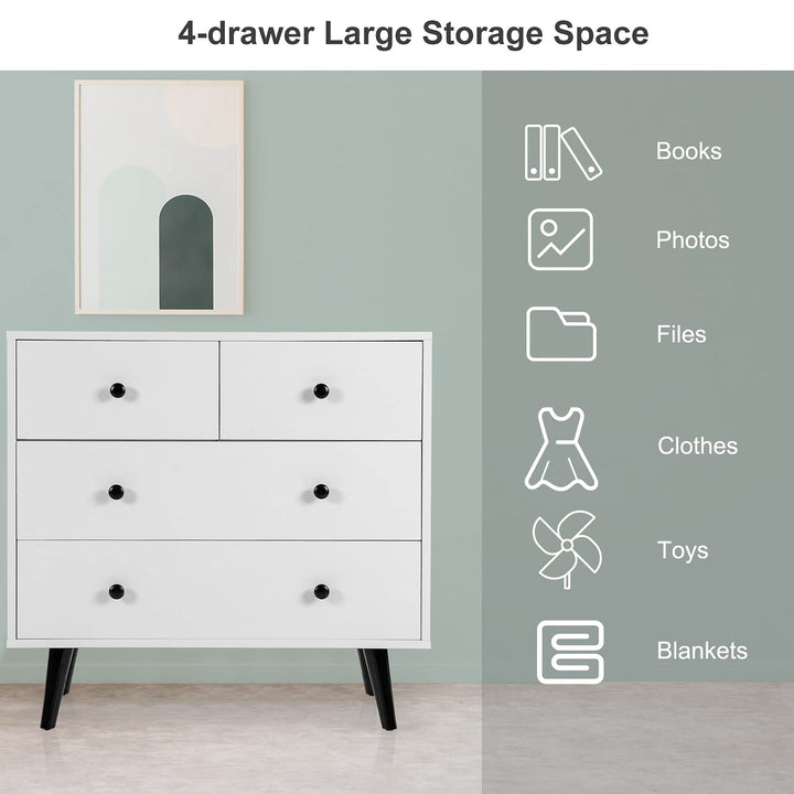 Giantex 4 Drawer Chest Dresser w/Spacious Drawers &amp; Metal Handles