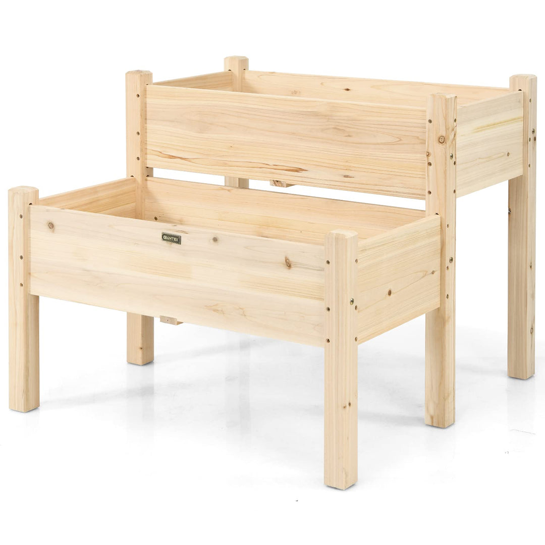 Set of 2 Raised Garden Bed, 34" x 33.5" x 28.5" (L x W x H)