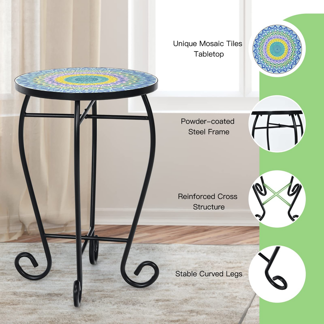 Giantex Folding Mosaic Patio Table, 14&