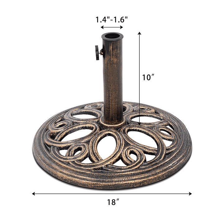 Giantex 18" Round Umbrella Base Stand Cast Iron, 24 lbs - Giantexus