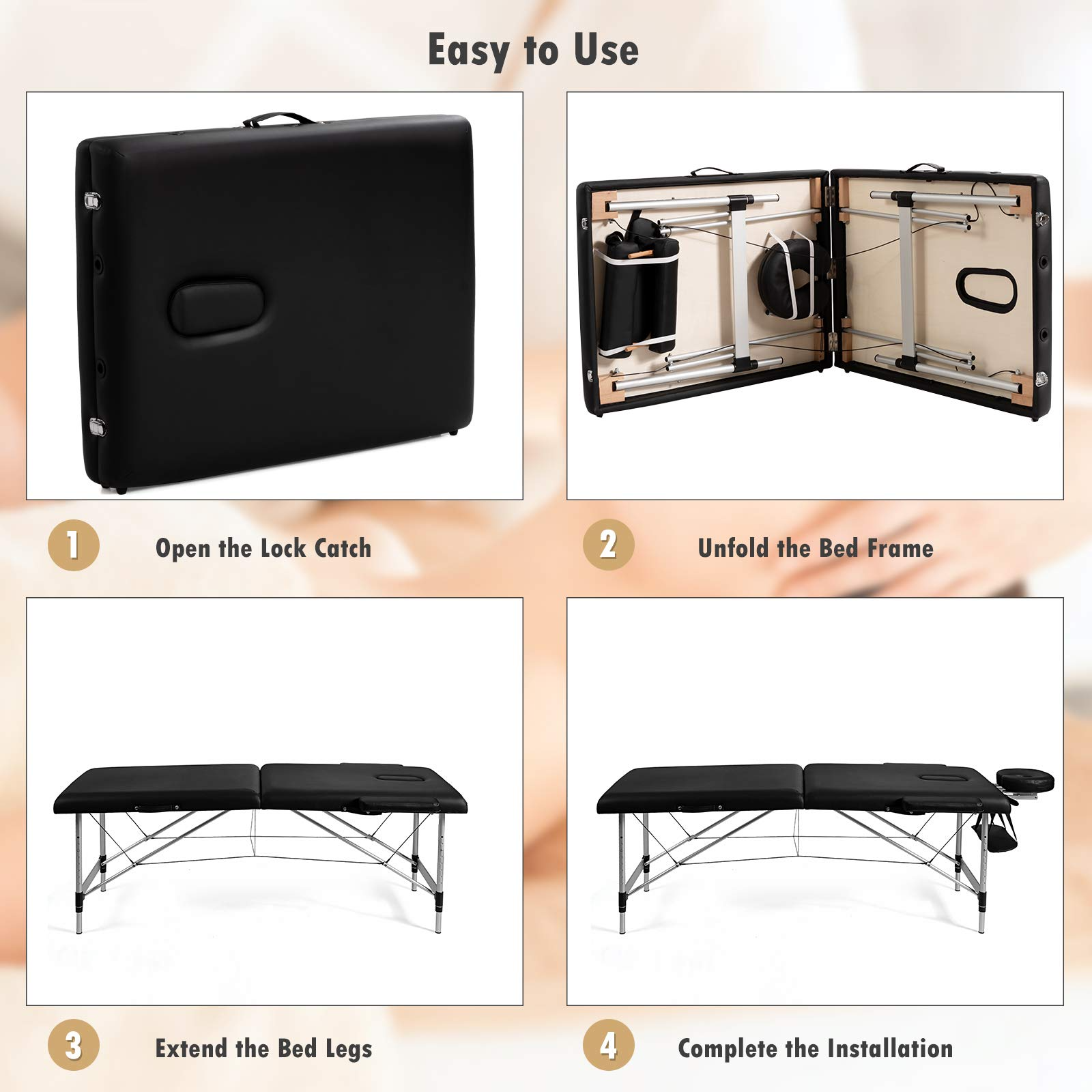 Giantex 84" Massage Table Professional Portable Massage Bed