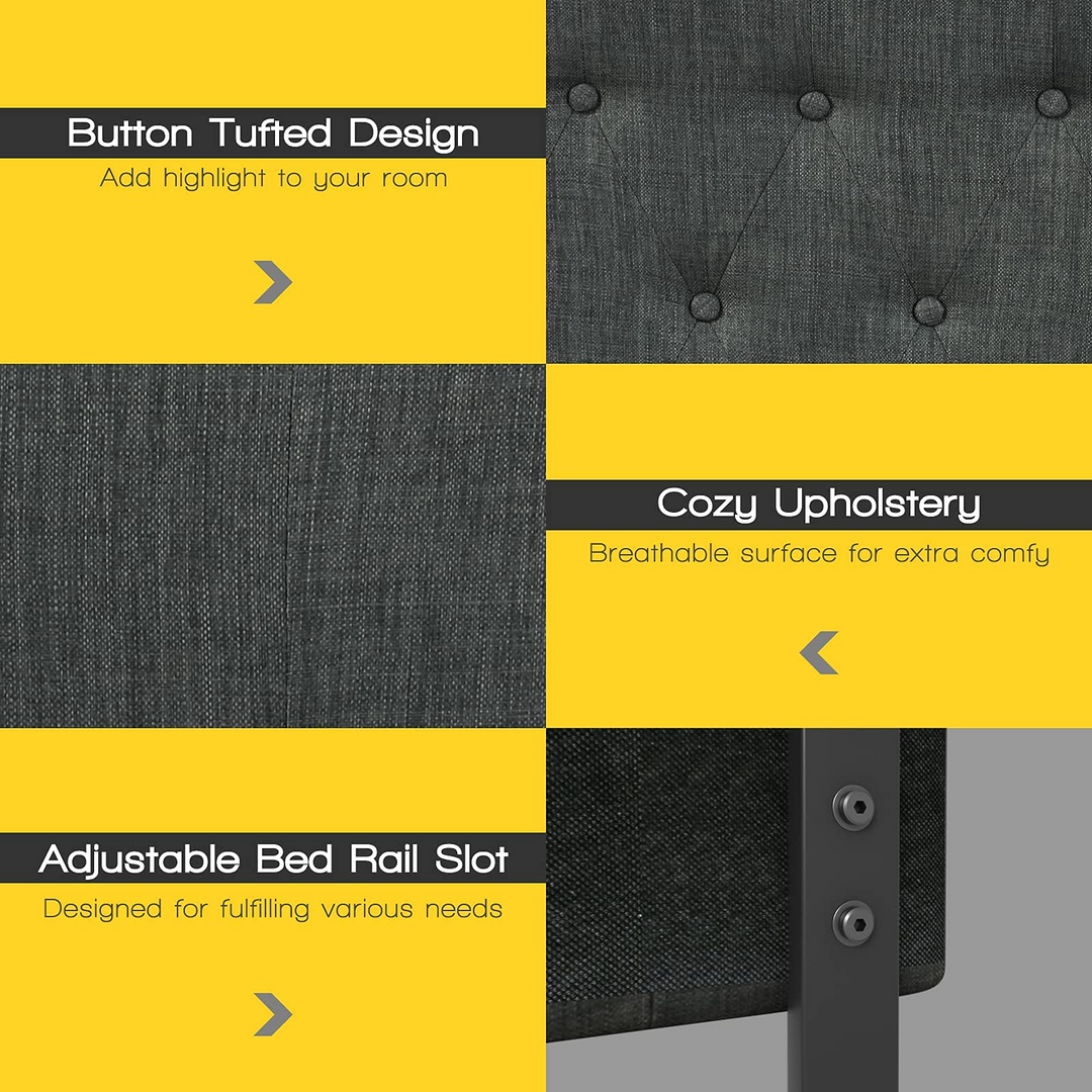 Giantex Upholstered Headboard, Button Tufted Headboard, Queen Size