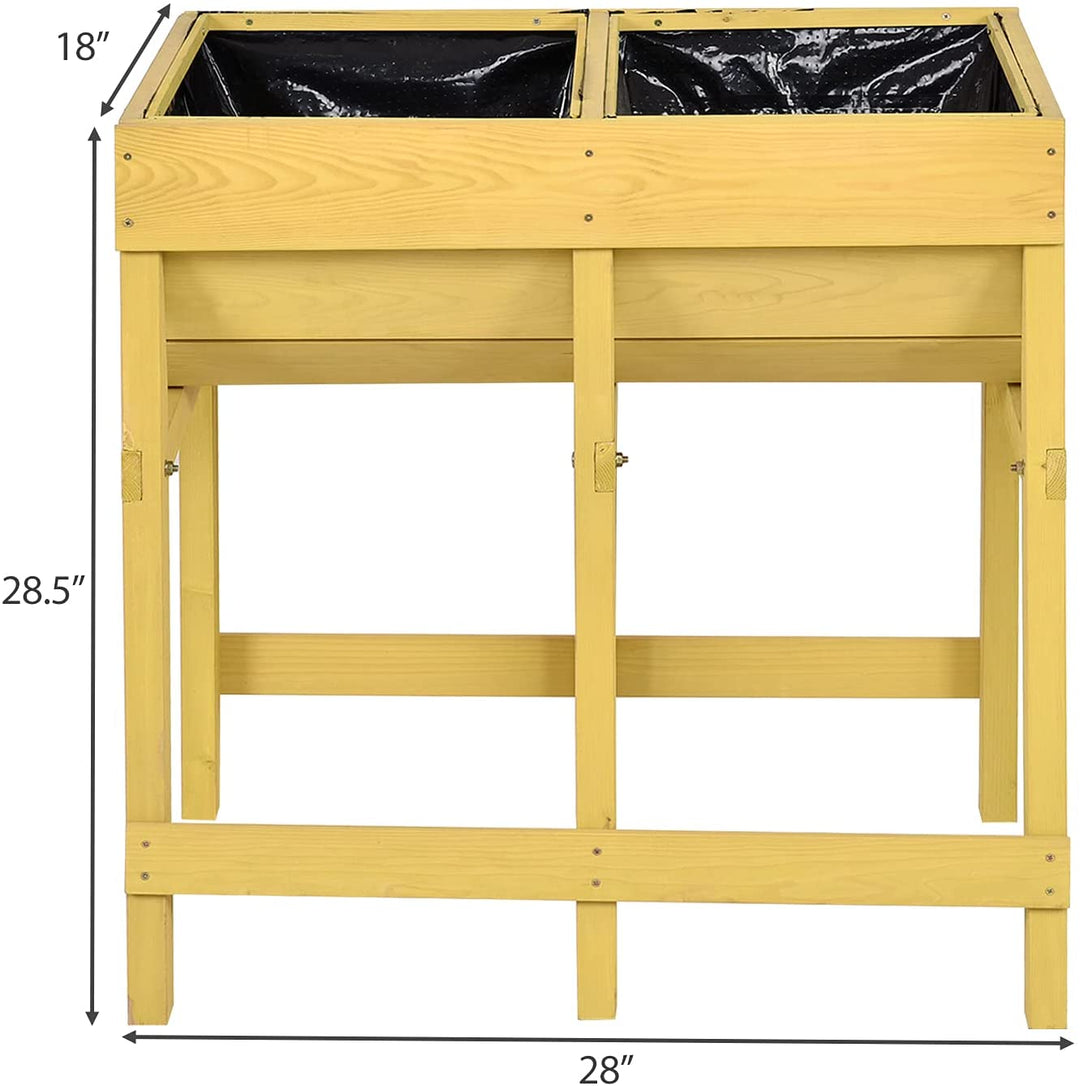 Raised Wooden Flower Planter (28" X 18" X 28.5")
