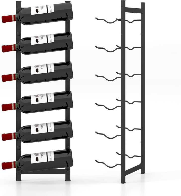Giantex Wall Mounted Wine Rack for 9-Bottles, Metal Wall Wine Racks Organizer