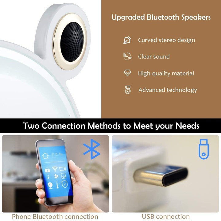 CHARMAID | Vanity Set with Lighted Mirror and Wireless Speaker - Giantexus