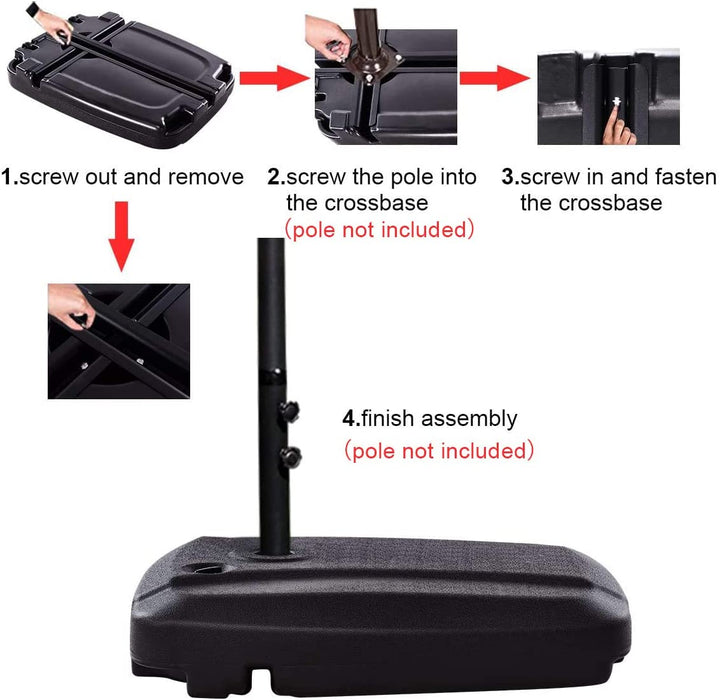60L Universal Offset Umbrella Base Plastic Weighted Stand - Giantexus
