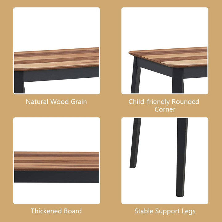 Giantex 5 Piece Dining Set with 4 Chairs,Dining Kitchen Table Set for 4 Person (Walnut &amp; Black)