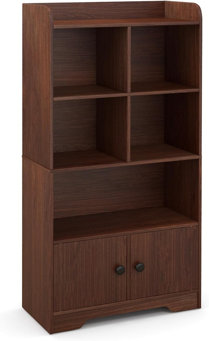 Giantex 4-Tier Bookcase with Doors, 47.5&