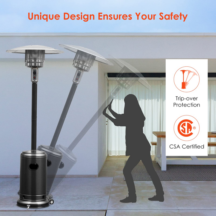 Giantex Patio Heaters for Outdoor Use, 48000 BTU Propane Outdoor Heaters with Wheels