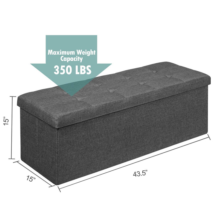 Storage Ottoman Bench, Folding Foot Rest 43.5&