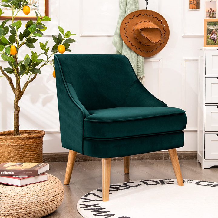 Giantex Mid Century Single Sofa Chair w/Rubber Wood Legs