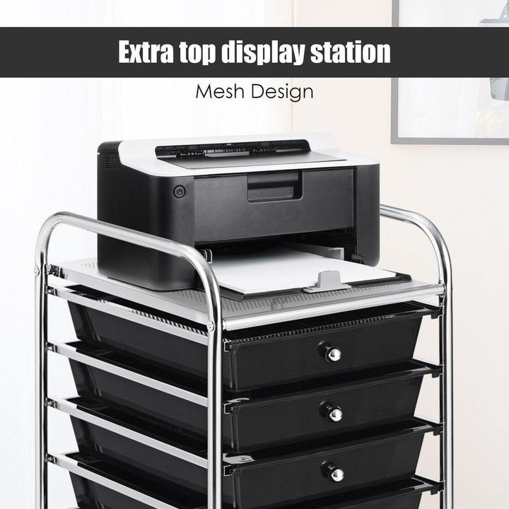 10 Drawer Rolling Storage Cart Scrapbook Paper Office School Organizer - Giantexus