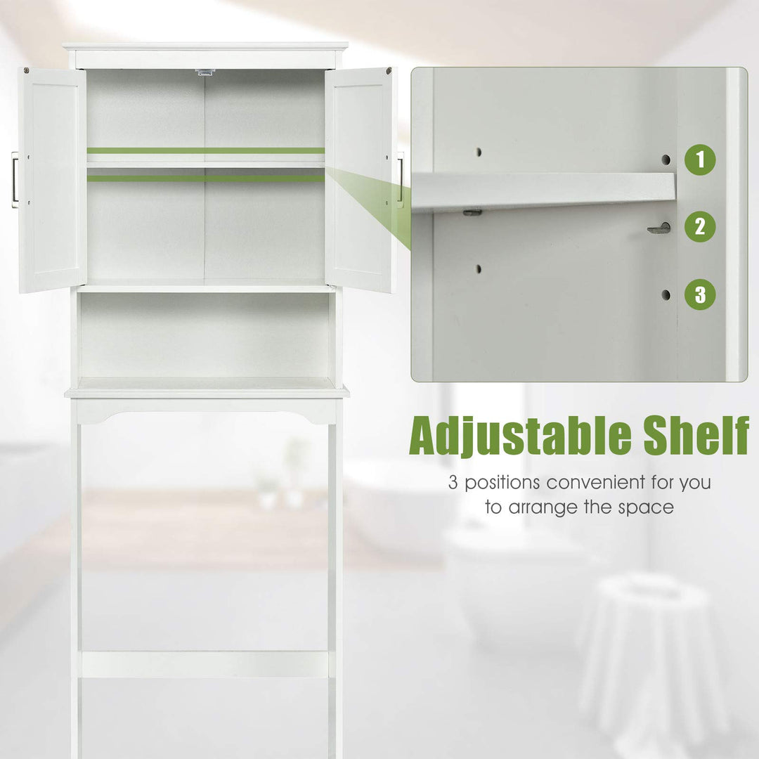 Giantex Over The Toilet Bathroom Space Saver Free Standing Toilet Rack with Adjustable Inner Shelf