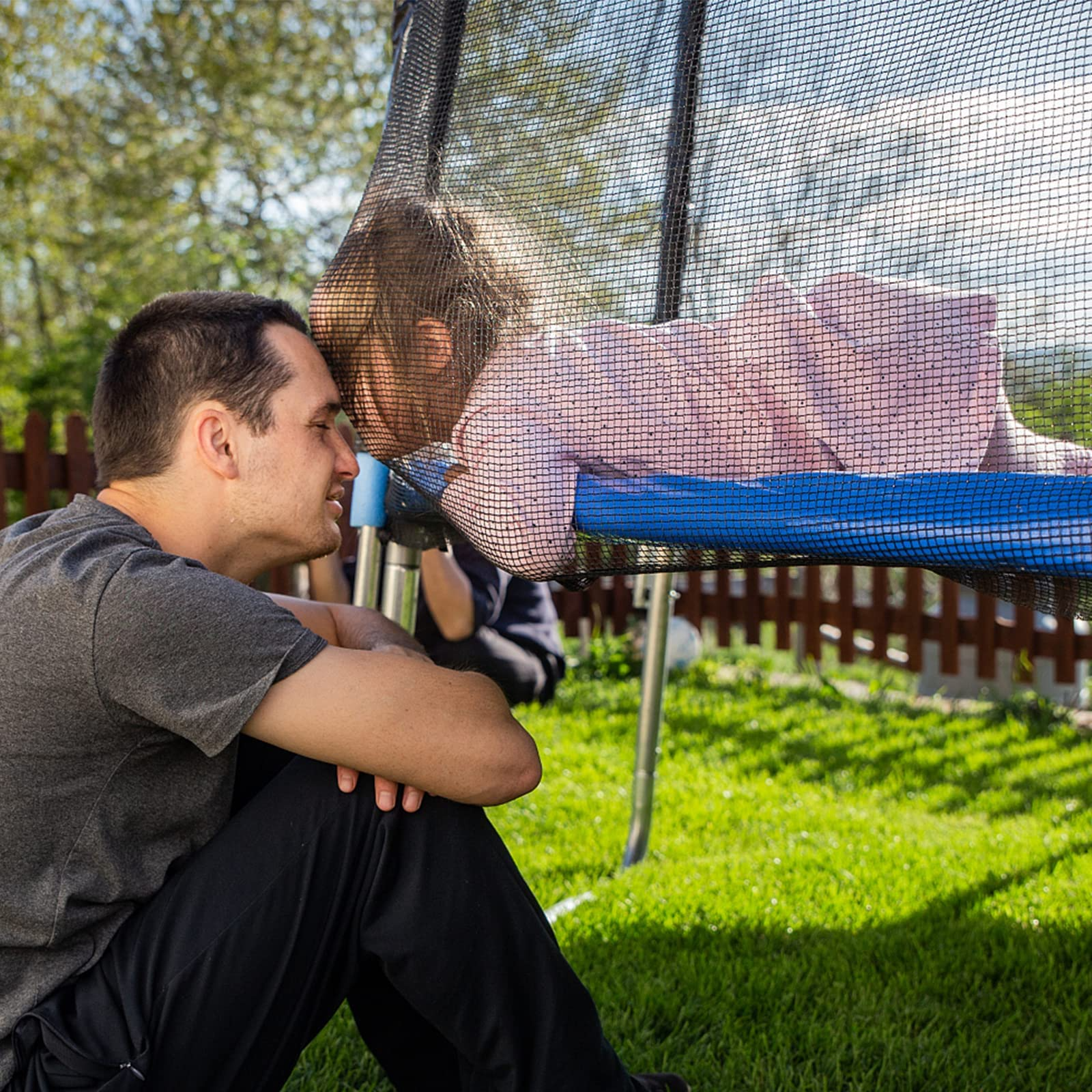 Giantex Trampoline Safety Net, 8 10 12 14 15 16Ft Weather-Resistant Replacement Enclosure Net for Round Frame