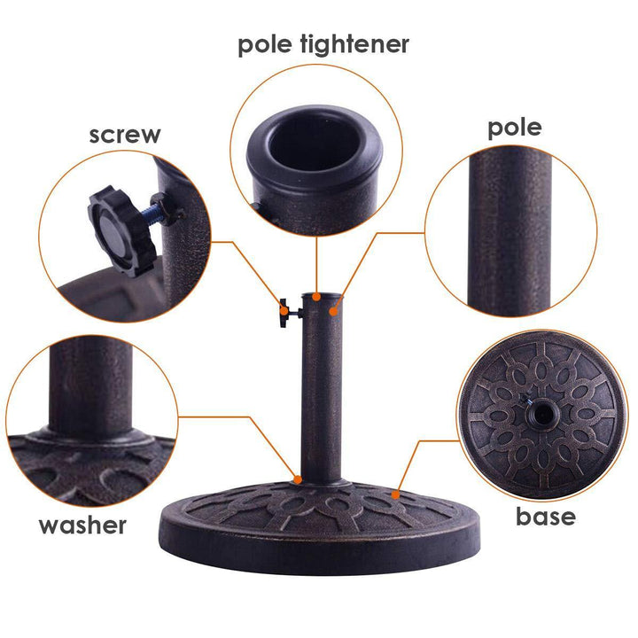 Giantex 17.5" 30lbs Patio Market Umbrella Base, Classic Round - Giantexus