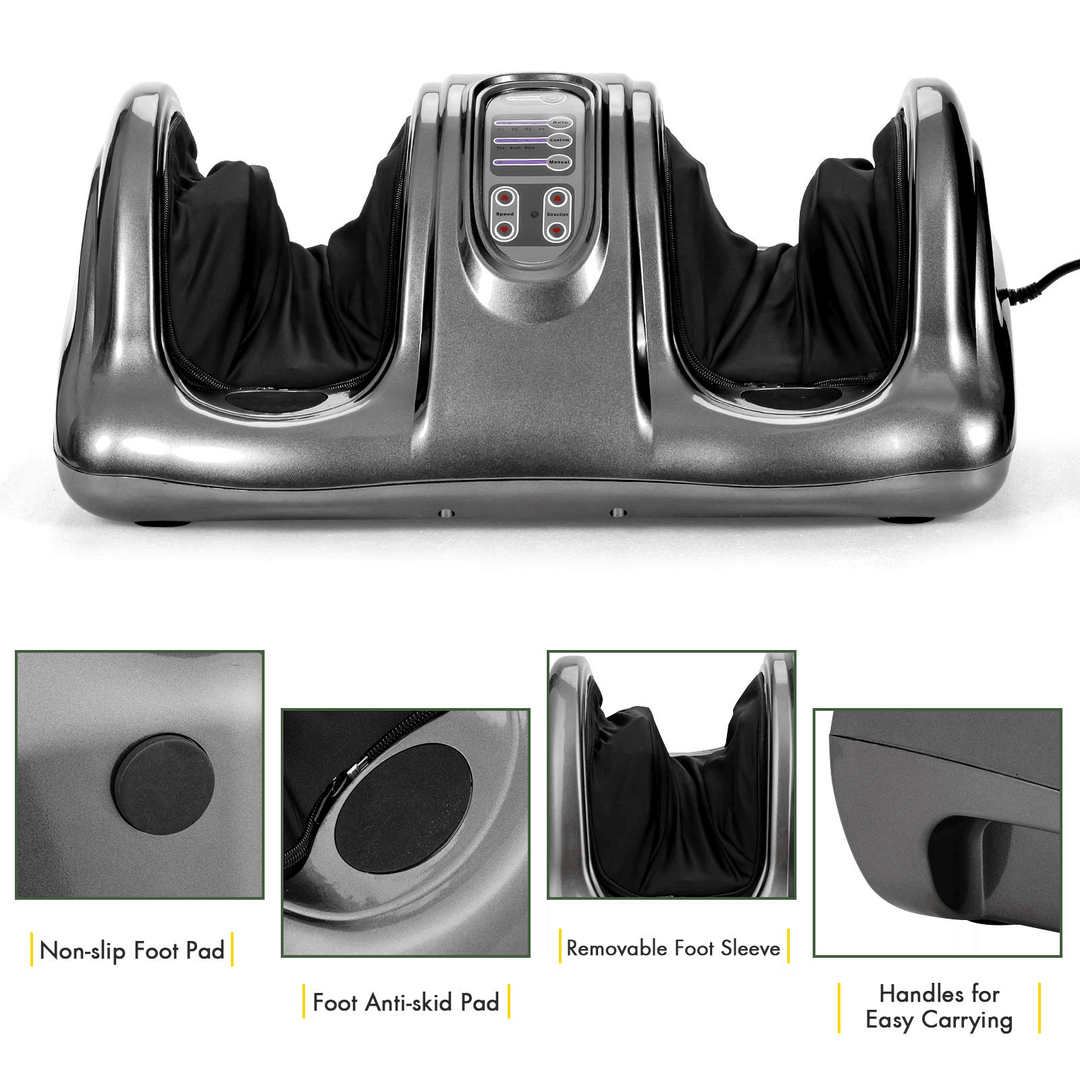 Giantex Nerve Pain Therapy Spa Gift Deep Kneading Rolling Massage for Leg Calf Ankle, Burgundy/Red/Black/Gray - Giantexus
