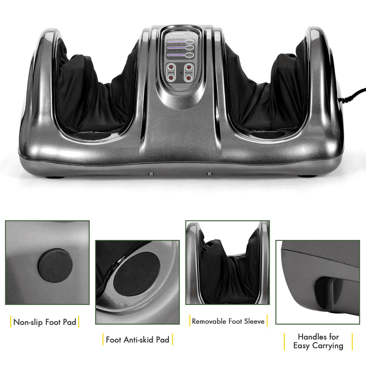 Giantex Nerve Pain Therapy Spa Gift Deep Kneading Rolling Massage for Leg Calf Ankle, Burgundy/Red/Black/Gray - Giantexus