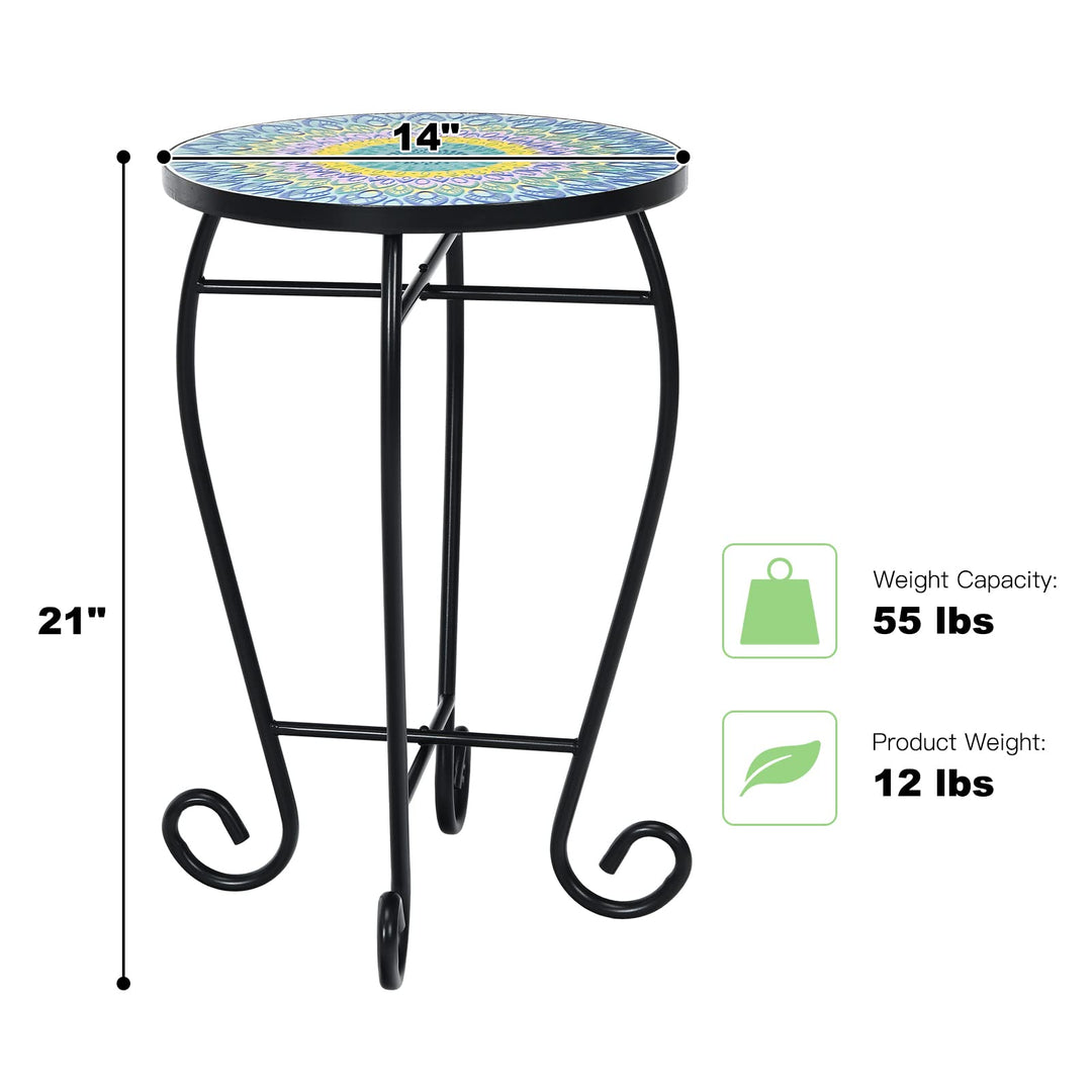 Giantex Folding Mosaic Patio Table, 14&