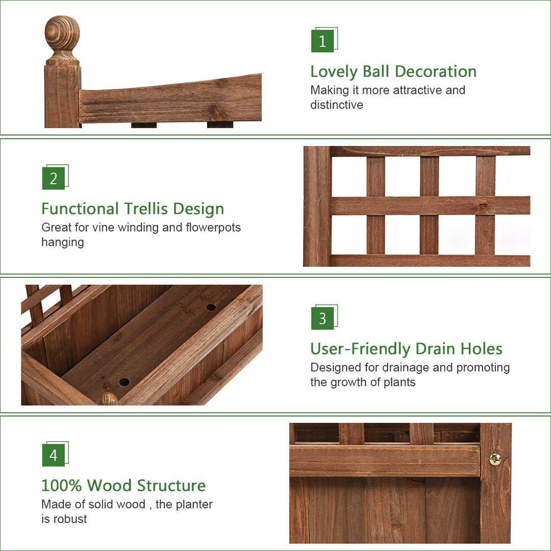 Wood Free Standing Plant Raised Bed