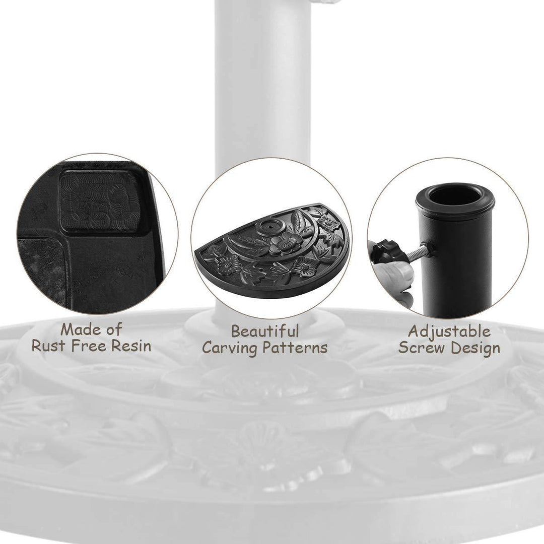 Giantex 20" Outdoor Patio Half Round Umbrella Base Stand, Black - Giantexus