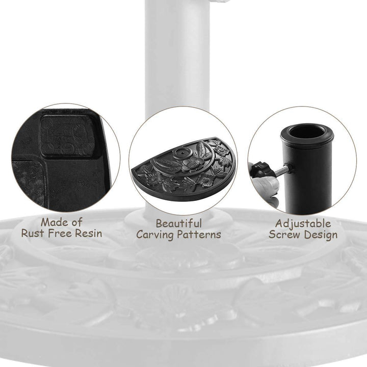 Giantex 20" Outdoor Patio Half Round Umbrella Base Stand, Black - Giantexus