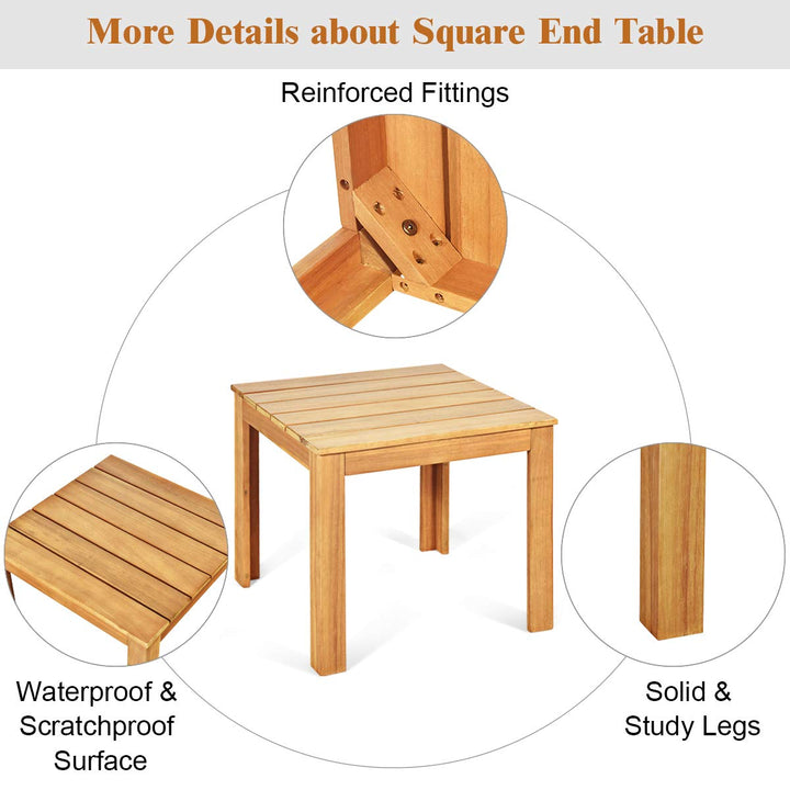 Giantex Adirondack Chairs and Table Set 3PCS Wooden W/Two Lounger Chairs and One Side Table for Yard, Patio, Garden, Poolside and Balcony