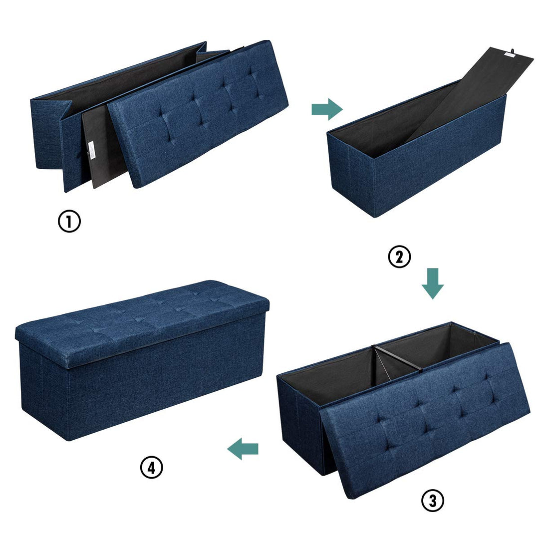 Storage Ottoman Bench, Folding Foot Rest 43.5&