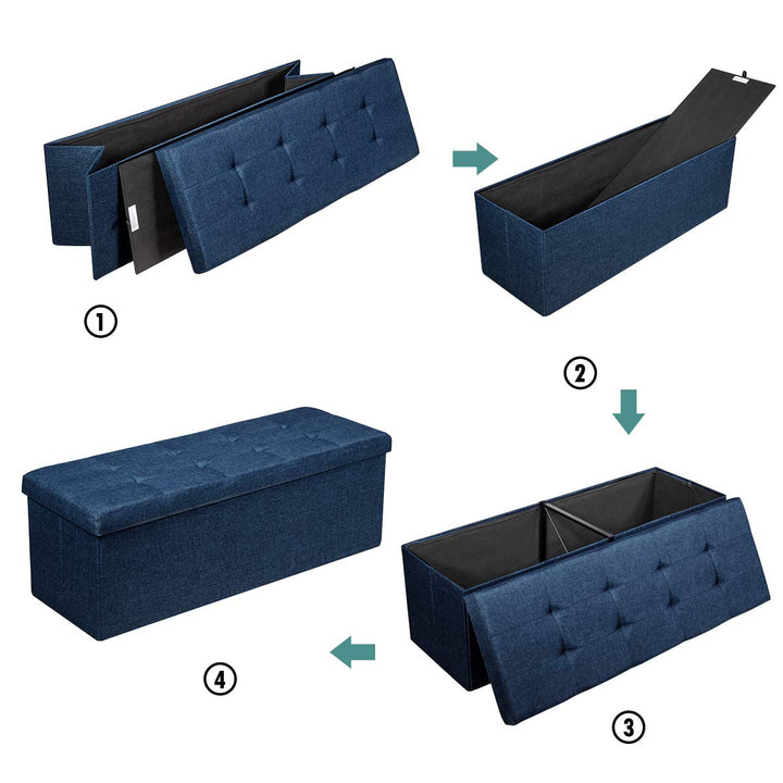 Storage Ottoman Bench, Folding Foot Rest 43.5&