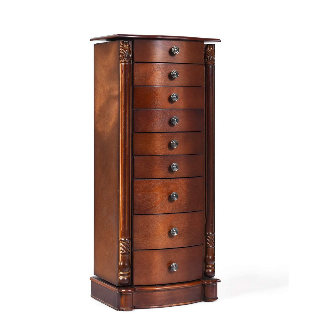 Large Jewelry Armoire Cabinet with 8 Drawers &amp; 2 Swing Doors - Giantex