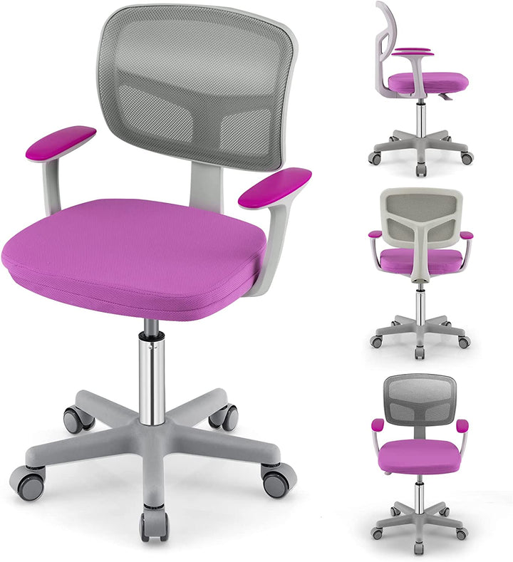 Giantex Ergonomic Home Office Chair, Mesh Low Back Desk Chair, Swivel Computer Chair with Y-Shaped Lumbar Support &amp; Comfy Armrest