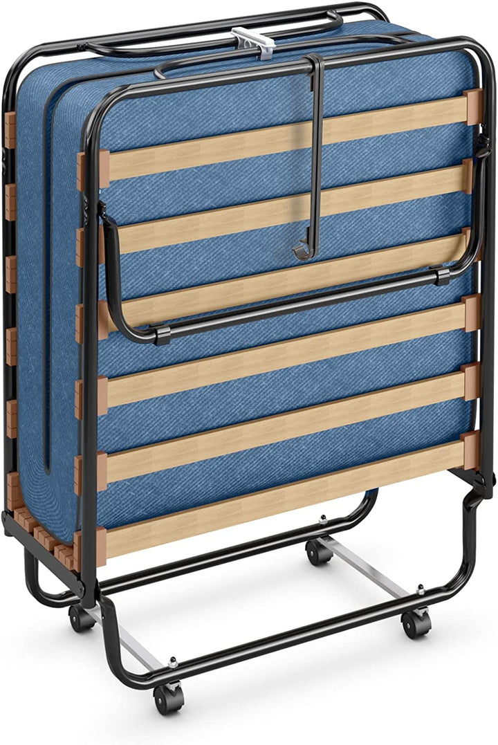 Giantex Folding Bed with Mattress for Adults, 75" x 32" Rollaway Guest Beds w/ 3 Inch Foam Mattress &amp; Sturdy Metal Frame