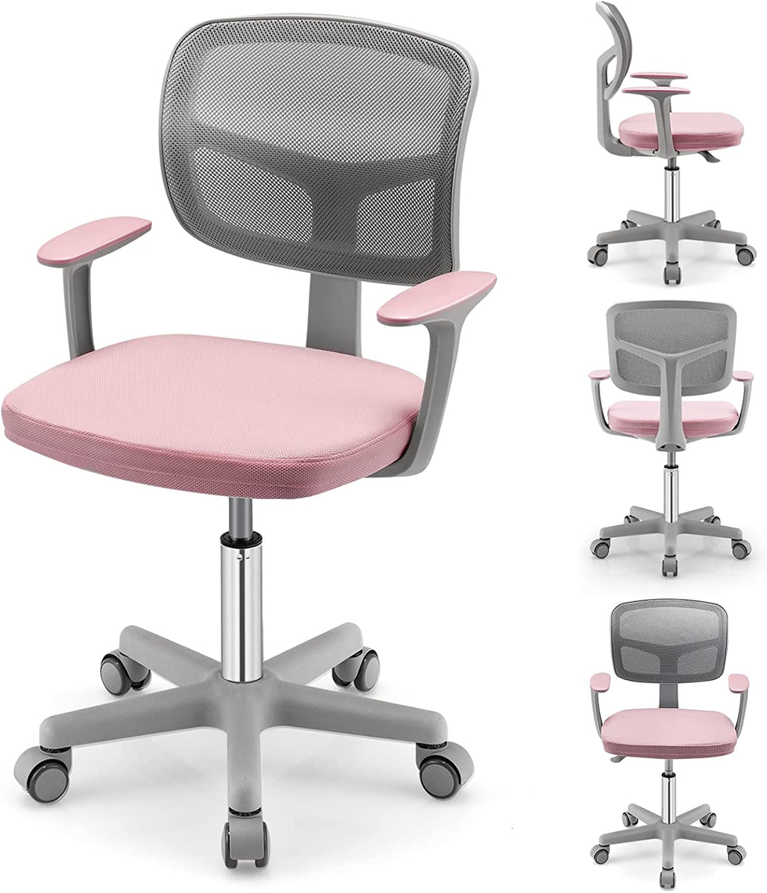 Giantex Ergonomic Home Office Chair, Mesh Low Back Desk Chair, Swivel Computer Chair with Y-Shaped Lumbar Support &amp; Comfy Armrest