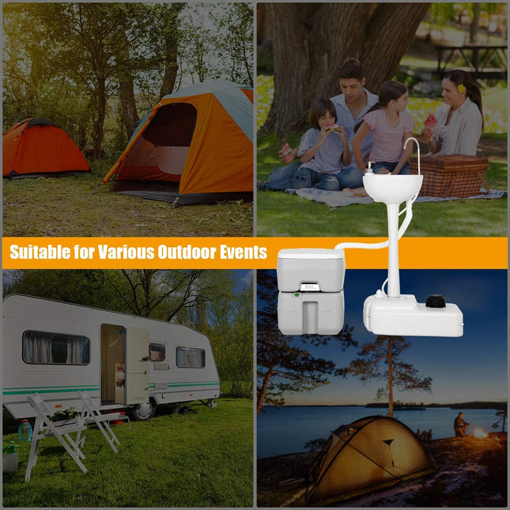 Outdoor Wash Sink and Potable Toilet Set