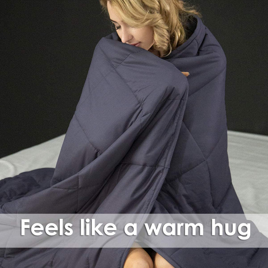 Adult Weighted Blanket &amp; Removable Duvet Cover| 15-25 lbs, 60"x 80" | Queen Size Bed - Giantexus